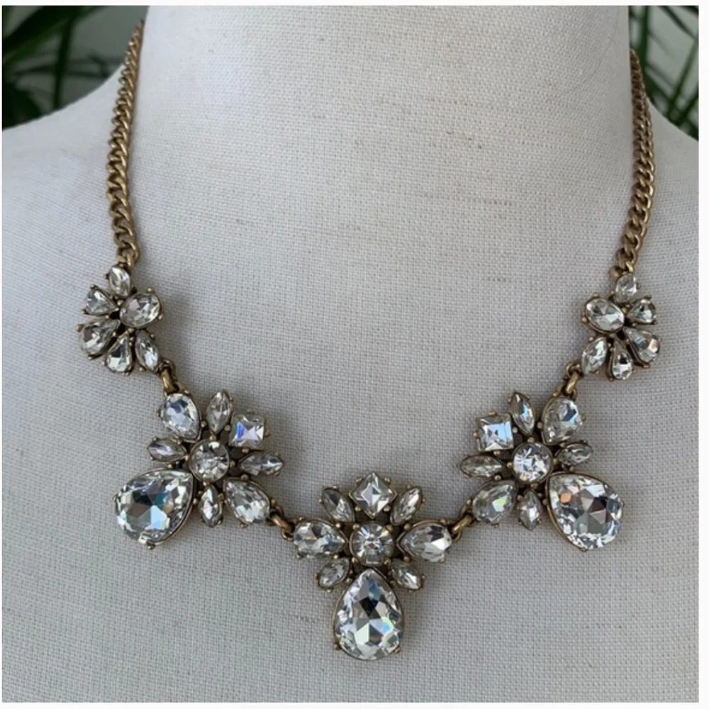 JCrew Floral Crystal Statement Necklace - Picture 2 of 2